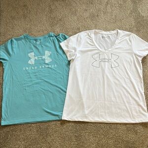 Under Armour Teal and White T-Shirts